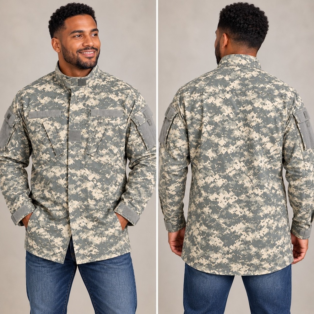 US Army Combat Uniform (ACU) Jacket Men's Digicam Military Gorpcore Utility Y2K